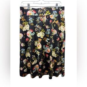 Floral A-Line Skirt in Black